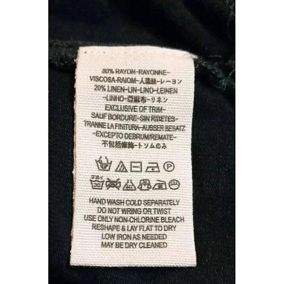 We The Free Women's Oversized Tunic Top 3/4 Sleeve Tassel Blouse Black Size S - Picture 6 of 7